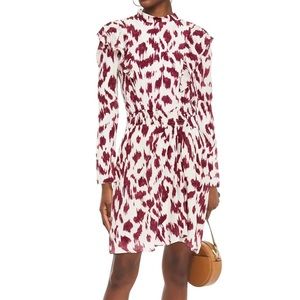 Isabel Marant Yandra ruffled printed silk crepe de chine dress 42
